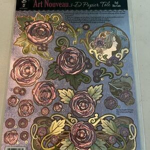 Art Nouveau 3D Papier Tole Foil Die-Cuts - Purple and Green